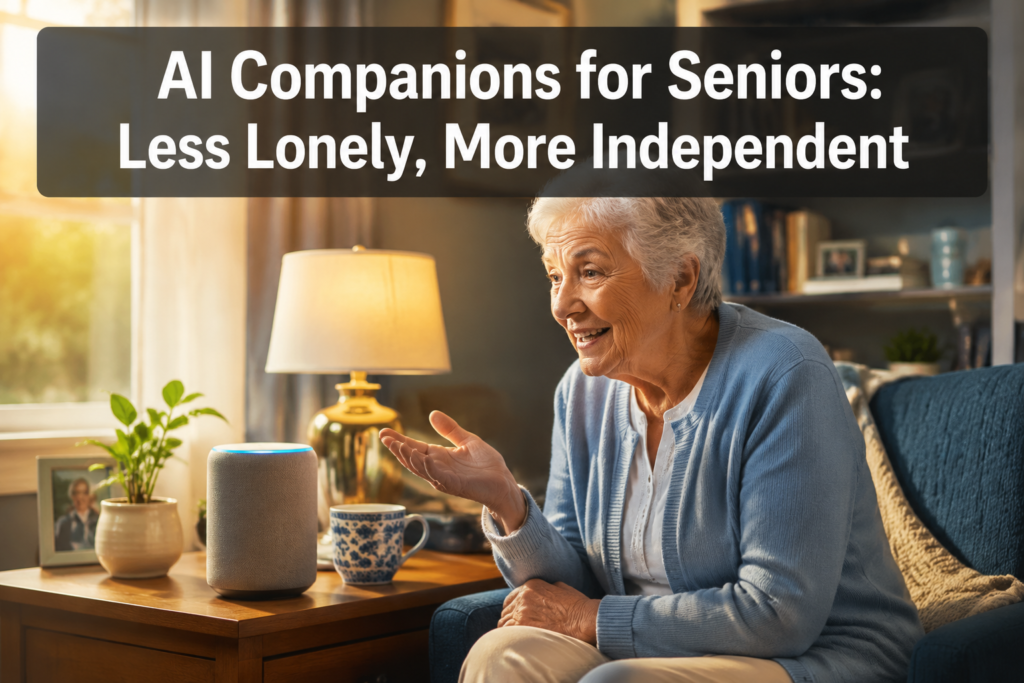 AI companions and voice-first assistants to reduce loneliness and help seniors manage daily tasks