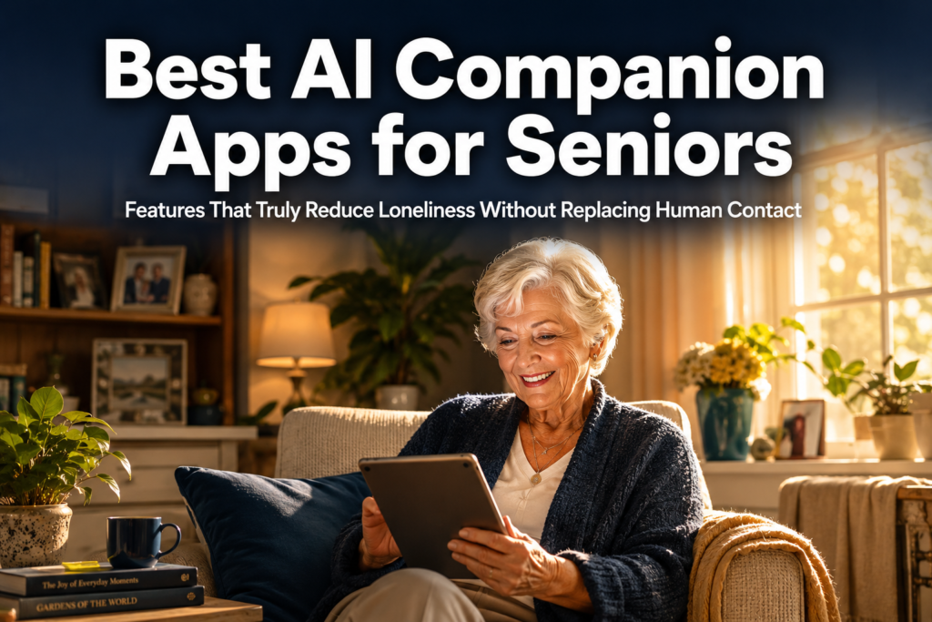Best AI Companion Apps for Seniors Who Live Alone: Features That Truly Reduce Loneliness (Without Replacing Human Contact)