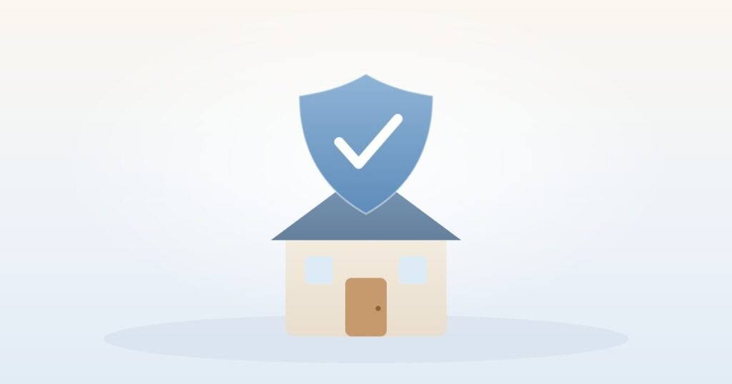 Illustration of a protective shield over a home, representing identity protection for older adults