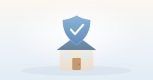 Illustration of a protective shield over a home, representing identity protection for older adults